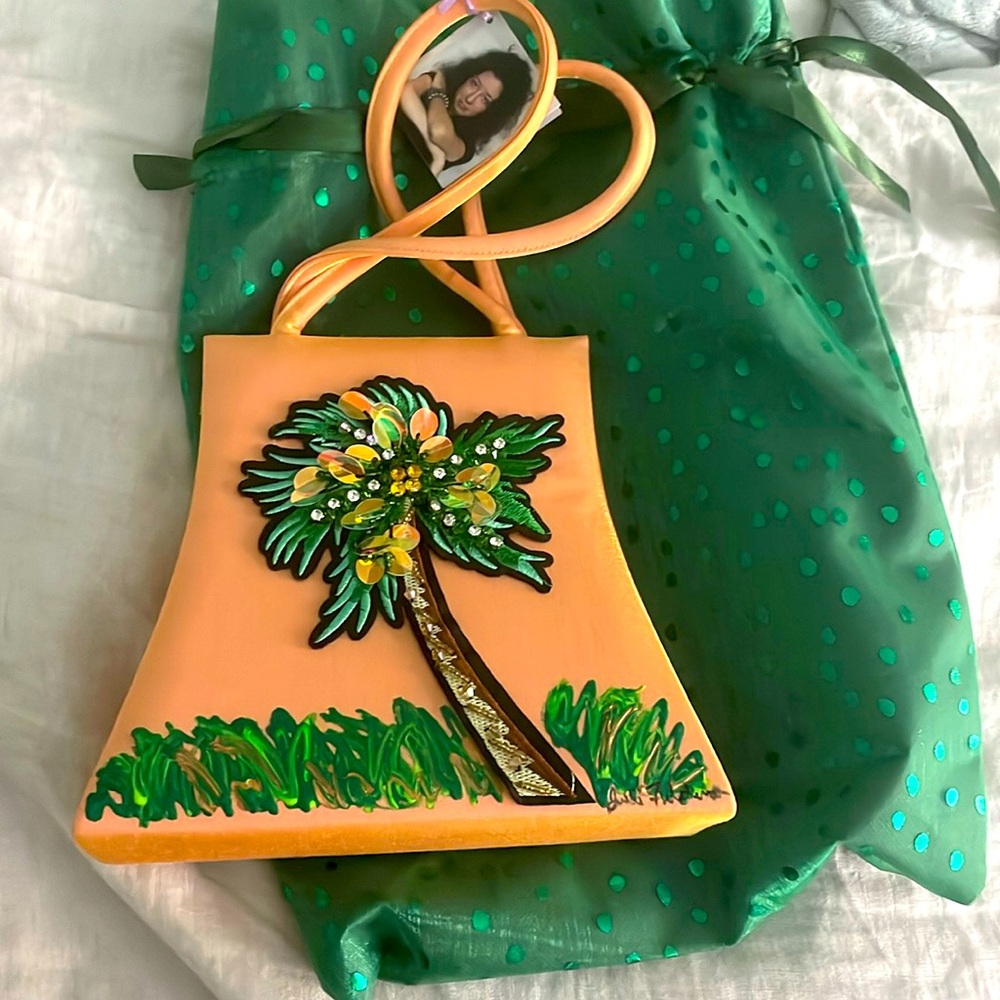 NWT - Julie Feldman handmade Tangerine, True handbag… With crystals and …